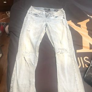 New silver jeans worn once size 26/31